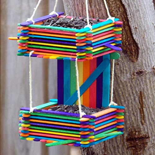 Ziqi 600 Pcs 6Inch Colored Craft Sticks, Rainbow Wooden Popsicle Colorful Craft Sticks for DIY Crafts, Home Art Projects, Classroom Art Supplies Ziqi