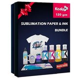 KOALA Premium Sublimation Kit, Sublimation Paper 120gsm 100 sheets, Sublimation Ink Bundle Kit and Printer Cleaner Kit for Heat Transfer on Tumblers, KOALA PAPER