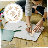 TEHAUX 70pcs Marine Animal Wood Chips Under The Octopus Cutouts Unfinished Wooden Slices Wood Sea Animals Cutouts Ocean Party Favor Unfinished Wooden TEHAUX