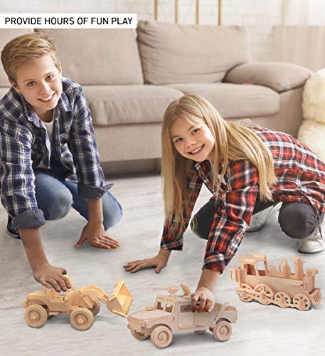 Puzzled 3D Puzzle H1 Truck SUV Wood Craft Construction Model Kit, Fun Unique & Educational DIY Wooden Army Toy Assemble Model Unfinished Crafting Puzzled