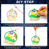 KIMOBER 30PCS Christmas Wooden Slices,Christmas Tree Ornaments,Unfinished Blank Cutouts for Christmas Decoration,Kids DIY Crafts KIMOBER