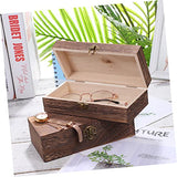 NOLITOY 2 Sets 2pcs Solid Wood Storage Box Antique Decor Small Containers Country Jewelry Wood Decor Unfinished Wood Jewelry Storage Case Retro Style NOLITOY