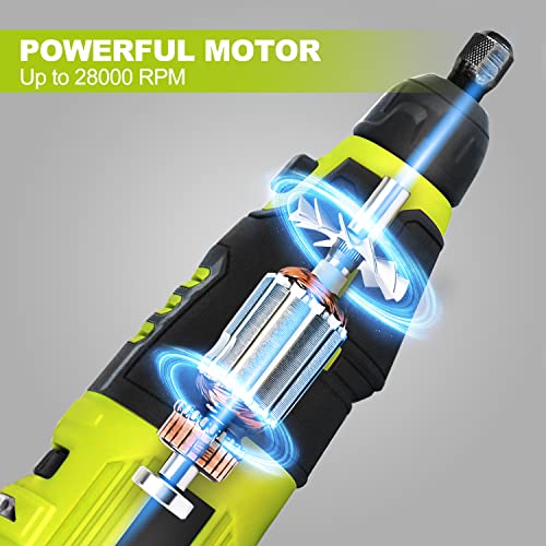 12V Cordless Rotary Tool Kit, 7 speeds, 77 Accessories, 2 attachments, Flex Shaft, Universal keyless chuck,1 hour Quick Charging, for Cutting, SnapFresh