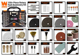 WEN 230151A 150-Piece Rotary Tool Accessory Kit with Carrying Case WEN