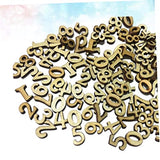 SEWOART 100pcs Pieces DIY Wooden Number Unfinished Crafts Numbers Wood Letters Wooden Number Chips Wood Number Cutouts Wedding Blank Puzzle Wooden SEWOART