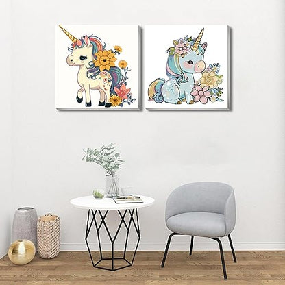 2 Pack Framed Paint by Numbers for Kids Ages 8-12,Easy Acrylic Paint by Number for Adults Beginners Canvas,Cartoon Animals Paint by Number for Kids - WoodArtSupply