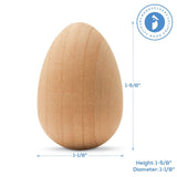 Wood Easter Eggs 1-5/8 inch, Pack of 500 Unfinished Wooden Eggs for Decorating, Craft Egg, Wooden Easter Egg for Crafts, by Woodpeckers Woodpeckers