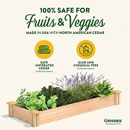 Greenes Fence Premium Cedar Raised Garden Bed, 16" x 48" x 5.5" - Made in USA with North American Cedar - WoodArtSupply