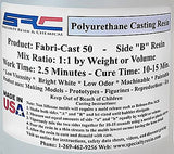 Specialty Resin & Chemical Fabri-Cast 50 [1 Gallon Kit] | 2-Part Polyurethane Casting Resin for Models, Figurines, and Sculptures | Beginner Liquid SPRESIN