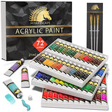 MyArtscape Acrylic Paint Set - 72 x 21ml Tubes with 3 Paint Brushes Art Supplies - Heavy Body Acrylic Paint Ideal Painting Kits for Adults MyArtscape