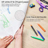 Arteza Kids Drawing Paper Roll Refill, 2-Pack, 16.5 Inches x 74.8 Feet, White 47-lb Roll Dispenser Paper, Art Supplies for The Classroom, Learning ARTEZA