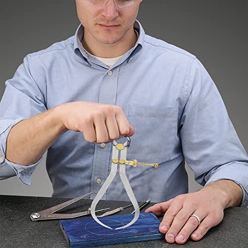 Outside Spring Caliper, Boomerang Leg External Caliper Divider Set with Copper Fitting, Spring Caliper for Woodworking Turning Lathe Projects(190mm / Yuecoom