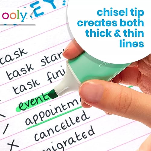 Ooly Le BonBon Mini Highlighter [Set of 5] - Pastel Colors, Chisel Tip- For Note Taking, Drawing, Art Supplies, School Supplies for Kids [Le BonBon Ooly