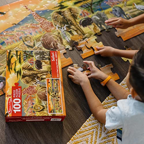 Melissa & Doug African Plains Safari Jumbo Jigsaw Floor Puzzle (100 pcs, over 4 feet long) - WoodArtSupply