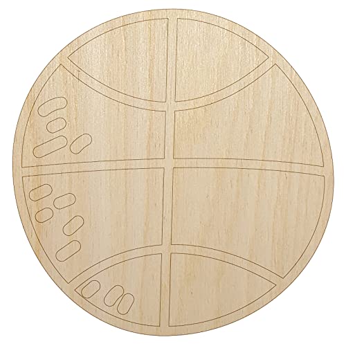Basketball Doodle Unfinished Wood Shape Piece Cutout for DIY Craft Projects - 1/4 Inch Thick - 4.70 Inch Size Sniggle Sloth