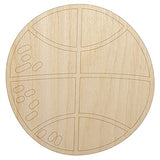 Basketball Doodle Unfinished Wood Shape Piece Cutout for DIY Craft Projects - 1/4 Inch Thick - 4.70 Inch Size Sniggle Sloth