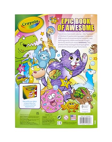 Crayola Epic Book of Awesome, All-in-One Coloring Book Set, 288 Pages, Kids Indoor Activities, Gift - WoodArtSupply