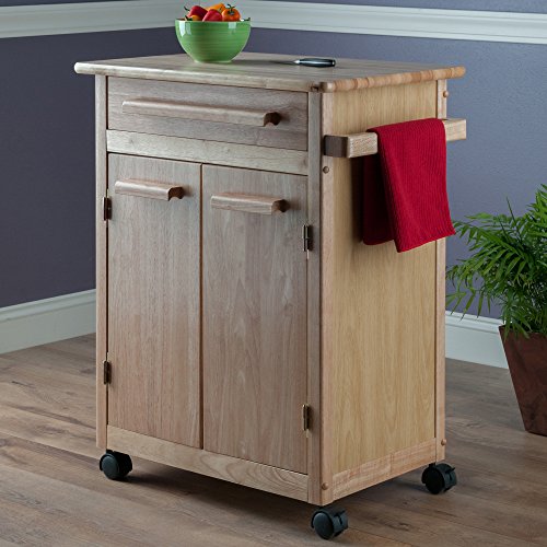 Winsome Wood Kitchen Cart, Natural, Single Drawer (82027) - WoodArtSupply