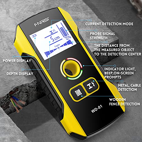 FNIRSI Stud Finder Wall Scanner - 6 in 1 Electronic Wall Wood Metal Stud Finder, Wall Detector with Updated Positioning Hole for Center and Edge of - WoodArtSupply