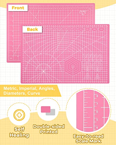 Anezus Self Healing Sewing Mat, 12inch x 18inch Rotary Cutting Mat Double  Sided 5-Ply Craft Cutting Board for Sewing Crafts Hobby Fabric Precision  Scrapbooking Project 