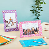 Juvale 50 Pack Colorful 4x6 Paper Picture Frames, Cardboard Photo Easels for DIY, Classroom Crafts, 10 Rainbow Colors Juvale