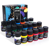 ARTME Acrylic Leather Paint Set, 20 Colors x 30ml Acrylic Leather Dye Kit Perfect for Shoes, Sneakers, Jackets, Leather Sofa, and Car Seat Artme
