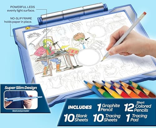 Crayola Light Up Tracing Pad - Blue, Tracing Light Box for Kids, Drawing Pad, Holiday Toys, Gifts for Boys and Girls, Ages 6+ - WoodArtSupply