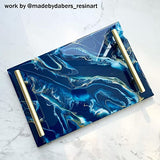 RESINWORLD Silicone Large Deep Flat Tray Mold with Handles, Rectangle for Resin Casting, ResinWorld