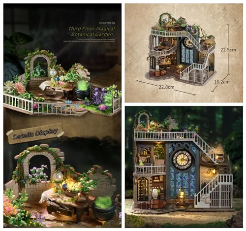Kisoy Dollhouse Miniature with Furniture Kit, Handmade DIY House Model for Teens Adult Gift (William' s Magic House) Kisoy