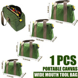 BLIRITEL 12 Inch Wide Mouth Tool Bag, Heavy Duty Canvas Tool Storage Bag, Large Capacity Handbag, Multi-function Tool Organizer Tote Bag for Storage BLIRITEL