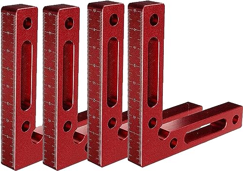 90 Degree Aluminium Alloy Positioning Squares, 4.7" x 4.7" Clamping Square, Right Angle Clamps Woodworking Carpenter Tool for Clamping to Boxes, - WoodArtSupply