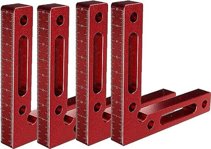 90 Degree Aluminium Alloy Positioning Squares, 4.7" x 4.7" Clamping Square, Right Angle Clamps Woodworking Carpenter Tool for Clamping to Boxes, - WoodArtSupply