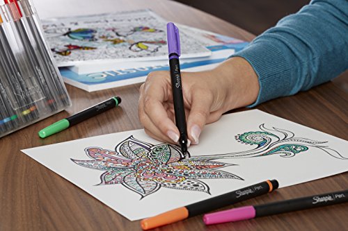 SHARPIE Pens, Felt Tip Pens, Fine Point (0.4mm), Assorted Colors, 24 Count SHARPIE