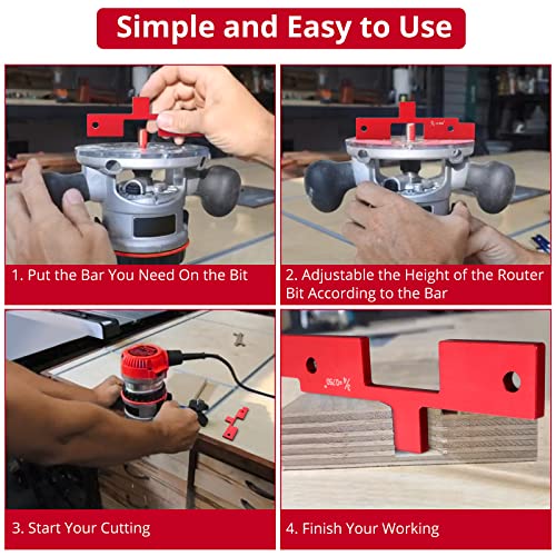 XUNTOP Setup Blocks Woodworking, 10pcs Precision Aluminum Set Up Bars Set Up Blocks Height Gauge Set for Woodworking Router and Table Saw Accessories - WoodArtSupply