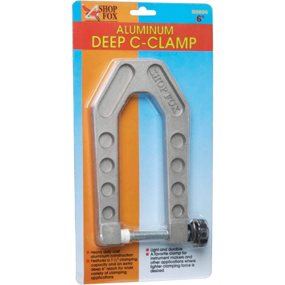 Shop Fox D2804 6-Inch Aluminum Deep Reach C-Clamp - WoodArtSupply