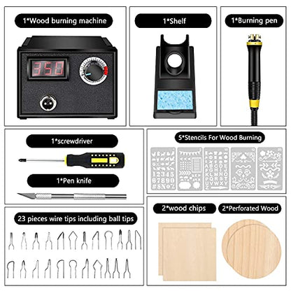 Wood Burning Kit,Wood Burning Tool,Wood Burner Tool,Wood Burning Tips,Pyrography Kit, wood burning kit for beginners,wood burning kit for