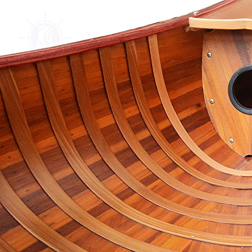 Wooden Canoe with Ribs, 6-Feet for Display Wooden Boat USA