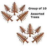 Group of 10 Assorted Rusty Pine Tree Cutouts for Christmas Decorating and Primitive Displays by Factory Direct Craft Factory Direct Craft
