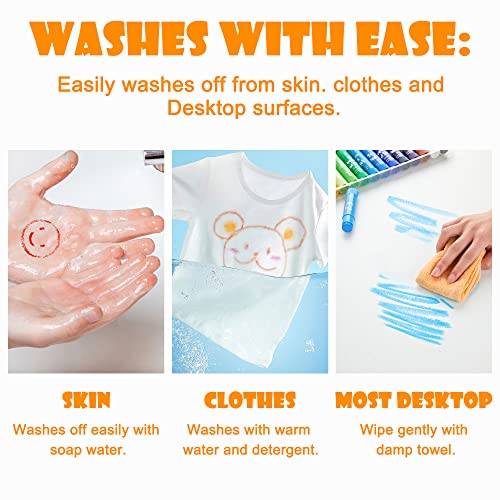 Tempera Paint Sticks, 32 Colors Solid Tempera Paint for Kids, Super Quick Drying, No-Toxic, Works Great on Paper Wood Glass Ceramic Canvas Shuttle Art