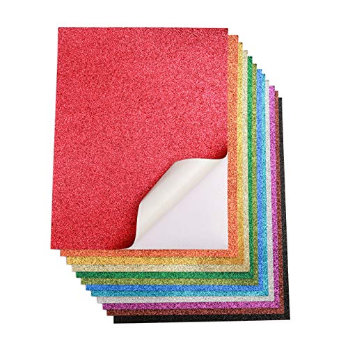 Glitter Cardstock - Self-Adhesive - 20 Pack - 8.5 x 11 Inches - Premium Glittery Sheets for DIY Crafts, Art Projects, Party Decor, Gift Box Wrapping - WoodArtSupply