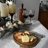 Nicunom 2 Pack Natural Wood Slice, Large 9"-10"/11"-12" Unfinished Rustic Wood Slices Cheese Server Round Wood Board for DIY Crafts Christmas Wedding Nicunom