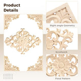 20pcs(4 Pack) Wood Appliques Decorative Carved Onlays, Wooden Carved Appliques DIY Decoration for Wood Furniture, Wood Carving Decals for Wall CDOKY