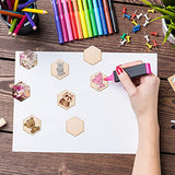 Healifty 100pcs Hexagon DIY Wood Ornaments Small Wood Hexagon Blank Slices Hexagon Wood Shapes 2 inch Unfinished Wood hex Honeycomb Wood Chips DIY Healifty