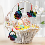 Easter Scratch Art for Kids Bulk, Set of 48 Scratch Art Ornaments, Wooden Stick, & Ribbon, Easter Craft Kit, Unique Teen Easter Basket Stuffers, Cool ArtCreativity