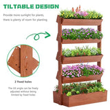 DoCred Vertical Wooden Raised Garden Bed, 5 Tier Garden Planters Freestanding Wood Plant Stand Flower Rack Wooden Planter Box for Plants Herbs DoCred