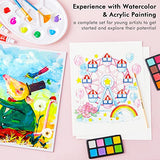 Shuttle Art 186 Piece Deluxe Art Set, Art Supplies in Wooden Case, Painting Drawing Art Kit with Acrylic Paint Pencils Oil Pastels Watercolor Cakes Shuttle Art