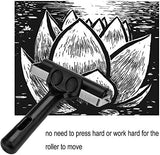 Hard Rubber Brayer Roller,Anti Skid Tape Construction Tool for Printmaking Wallpapers Stamping Gluing Application (3.8 Inch) Rocutus
