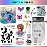 Make Your Own Mermaid Toy Night Light Lantern Jar Arts & Crafts For Girls, DIY Mermaid Gifts For Girls Ages 4 5 6-8 8-10 8-12 & Teens. Best Little 2Pepers