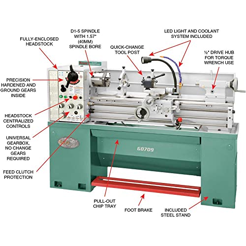 Grizzly Industrial G0709-14" x 40" Gunsmithing Gearhead Lathe