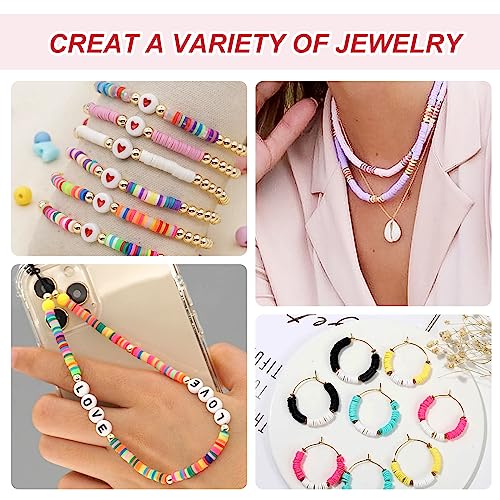 Quefe Clay Beads, 20000pcs, 160 Colors, Clay Bead Bracelet Making, Flat Round Polymer Heishi Beads Kit, DIY Craft Jewelry Making Gifts QUEFE